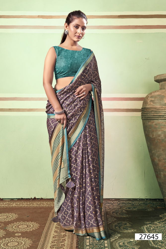 Monalika By Vallabhi Printed Brasso Sarees Wholesale Shop In Surat